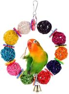 mrli pet parrot toys: colorful rings balls 🦜 chew toys for budgies, parakeets, cockatiels, cockatoos, conures, and lovebirds логотип