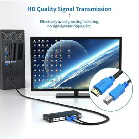 img 2 attached to 🔌 Кабель Twin HDMI USB A на HDMI USB B 10 футов для стандартного KVM-переключателя - набор из 2