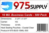 📇 high-quality 10 mil business card laminating pouches - 975 supply, 2.25 x 3.75 inches, pack of 500 pouches logo