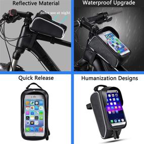 img 2 attached to 🚲 Cycling Waterproof Front Frame Bag with Touch Screen Holder Case for iPhone & Android - Bike Phone Front Frame Bag for Cellphones Under 6.5”