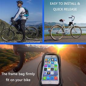 img 3 attached to 🚲 Cycling Waterproof Front Frame Bag with Touch Screen Holder Case for iPhone & Android - Bike Phone Front Frame Bag for Cellphones Under 6.5”