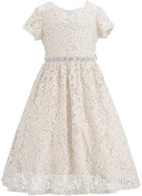 img 1 attached to 👗 Bow Dream Bling Lace Flower Girl Dress with Sequins - Ideal for Bridesmaid, Party, and Formal Events