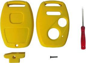 img 4 attached to 🔑 Замена корпуса ключа Honda Key Fob - корпус ключа без ключа с бесключевым доступом для ключа Honda Key Fob, включает стикеры - подходит для Honda Accord Crosstour Civic CR-V CR-Z Fit Odyssey (2+1 кнопка, 1 желтая)