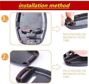 img 1 attached to 🔑 Замена корпуса ключа Honda Key Fob - корпус ключа без ключа с бесключевым доступом для ключа Honda Key Fob, включает стикеры - подходит для Honda Accord Crosstour Civic CR-V CR-Z Fit Odyssey (2+1 кнопка, 1 желтая)