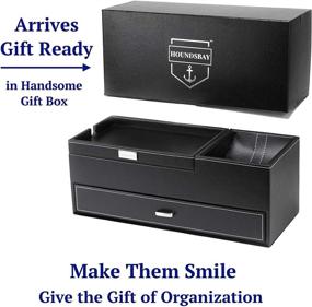 img 2 attached to 📦 HOUNDSBAY Captain Dresser & Nightstand Valet Storage Box + Catchall & Charging Station (Black)