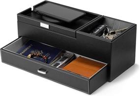 img 4 attached to 📦 HOUNDSBAY Captain Dresser & Nightstand Valet Storage Box + Catchall & Charging Station (Black)