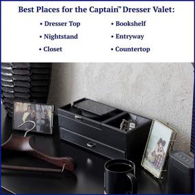 img 3 attached to 📦 HOUNDSBAY Captain Dresser & Nightstand Valet Storage Box + Catchall & Charging Station (Black)