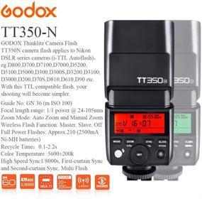 img 1 attached to 📸 GODOX TT350N TTL Wireless Flash Speedlite for Nikon D750 D750 D800 D70 D7100 D5200 D5100 - High-Speed Sync 2.4G 1/8000s GN36 Master Slave Digital Camera (TT350N)