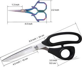 img 3 attached to 🧵 Professional Fabric Scissors, 9.5 Inch Soft Comfort Grip Handles for Sewing, Ultra Sharp Stainless Steel Blade Shears, Craft Scissors for Home Office