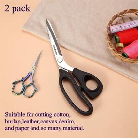 img 1 attached to 🧵 Professional Fabric Scissors, 9.5 Inch Soft Comfort Grip Handles for Sewing, Ultra Sharp Stainless Steel Blade Shears, Craft Scissors for Home Office