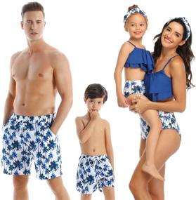 img 3 attached to 🩳 Boys' Matching Family Swimsuit Trunks in Boys' Clothing