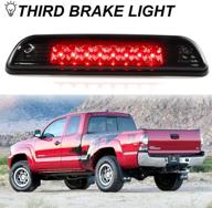 third brake light fit 1995-2015 toyota tacoma truck full led 3rd brake stop tail lamp (smoke lens) logo