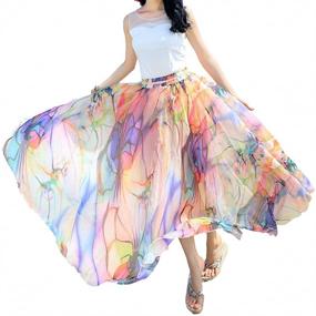 img 2 attached to 🌸 Sinono Floral Chiffon Skirts: Elegant and Stylish Women's Clothing in Skirts