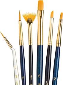 img 4 attached to 🖌️ Princeton Real Value, Series 9100, Acrylic, Oil & Watercolor Painting Brush Sets, Synthetic Gold Taklon (Round 2, Tight Spot 0, Fan 2/0, Shader 2, 6, Angle 1/8)