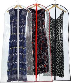 img 2 attached to Clear 72inch Showerproof Long Dress Gown Garment Protector Bags with Mixed Color Trims by Hangerworld 3