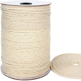 img 4 attached to 🧵 Blisstime Macrame Cord - 3mm X 500 Yards - Natural Cotton Rope for Wall Hangings, Plant Hangers, Crafts, Knitting, Decorative Projects - Soft Undyed Cotton Strand Twisted Cord