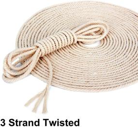 img 2 attached to 🧵 Blisstime Macrame Cord - 3mm X 500 Yards - Natural Cotton Rope for Wall Hangings, Plant Hangers, Crafts, Knitting, Decorative Projects - Soft Undyed Cotton Strand Twisted Cord