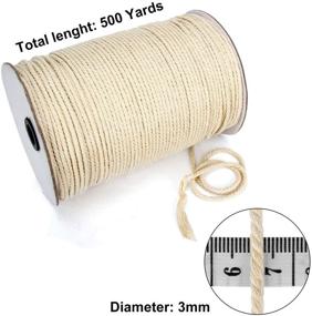 img 3 attached to 🧵 Blisstime Macrame Cord - 3mm X 500 Yards - Natural Cotton Rope for Wall Hangings, Plant Hangers, Crafts, Knitting, Decorative Projects - Soft Undyed Cotton Strand Twisted Cord