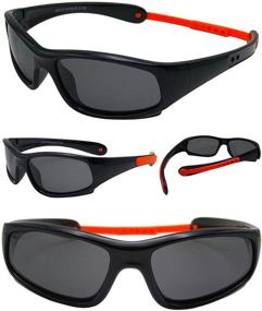 img 1 attached to 🕶️ Polarized UV Protection Sunglasses for Kids Age 2-7 with Flexible Frame and Strap