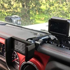 img 1 attached to 📱 Jeep Wrangler JL & Gladiator Dash Mount Cell Phone Holder with 2 Action Camera and GPS Navigation Mounts - Compatible with iPhone and Android Smartphones (NOT 4xe, 2018+)