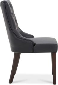 img 1 attached to 🪑 CHITA Dining Room Chairs: Elegant Leather Upholstered Mid-Century Modern Padded Natural Chair - Black