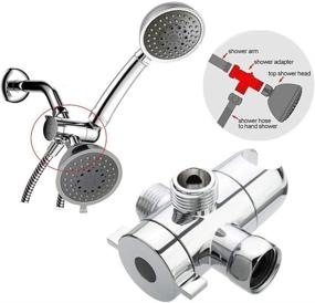 img 3 attached to 🚿 High-Quality 3-Way Shower Arm Diverter with Adjustable Handheld Shower Head Holder - Universal 1/2-Inch Valve and Swivel Bracket for Shower Arm Mounting