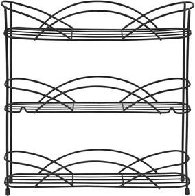 img 1 attached to 🌶️ Spectrum Diversified 3-Tier Rack: Countertop & Wall-Mounted Kitchen Organizer - 3 Spice Shelves, Raised Rubberized Feet, in Black