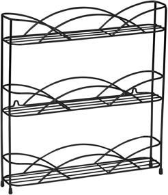 img 4 attached to 🌶️ Spectrum Diversified 3-Tier Rack: Countertop & Wall-Mounted Kitchen Organizer - 3 Spice Shelves, Raised Rubberized Feet, in Black