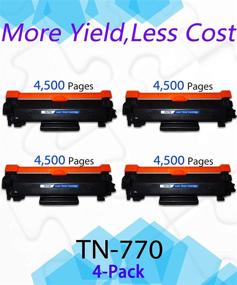 img 3 attached to 🖨️ (4-Pack) Enhanced High Yield TN770 Toner Cartridge TN-770 for MFC-L2750DW L2750DWXL HL-L2370DW L2370DWXL Printer, Offered by EasyPrint