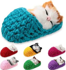 img 4 attached to Cozy Comfort: Snuggle up with Pieces Sleeping Slippers Fluffy Kittens
