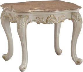 img 1 attached to 🪑 ACME Furniture Chantelle End Table Top in Marble/Pearl Finish