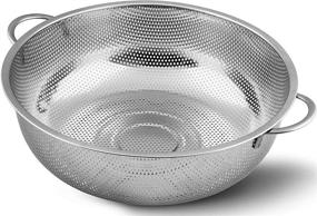 img 1 attached to 🍝 Stainless Steel Colander by Utopia Kitchen - Micro-Perforated Strainer for Efficiently Draining Pasta, Noodles, Orzo, Veggies, Fruits, and More