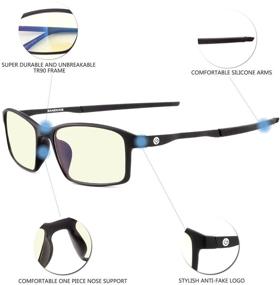 img 1 attached to GAMEKING ULTRA 8001 Blue Light Blocking Computer Glasses Gaming Glasses | Stylish & Lightweight Amber Tint Lens | Relieve Eye Strain, Fatigue, Dry Eyes, Headache | Sleep Better | No Magnification