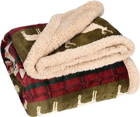 img 3 attached to 🎄 Cozy up this Christmas with our Super Soft Fleece Plush Reindeer Sherpa Throw Blanket - 50x60 inch!