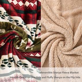 img 2 attached to 🎄 Cozy up this Christmas with our Super Soft Fleece Plush Reindeer Sherpa Throw Blanket - 50x60 inch!