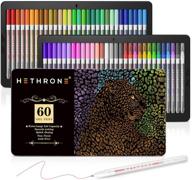 🖌️ hethrone 60-piece gel pen set for adult coloring books, doodling, drawing, writing, bullet journaling, and scrapbooking - vibrant gel pens for enhanced artistic expression logo