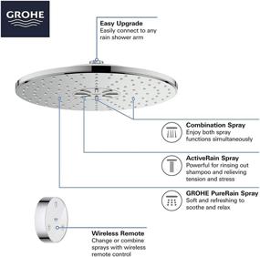 img 2 attached to 🚿 GROHE 26644000 Душевая головка Rainshower SmartConnect: Пульт дистанционного управления, 2 варианта спрея, Звездно-Хромированная.