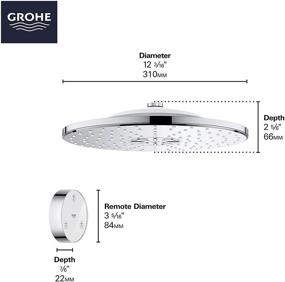 img 3 attached to 🚿 GROHE 26644000 Душевая головка Rainshower SmartConnect: Пульт дистанционного управления, 2 варианта спрея, Звездно-Хромированная.