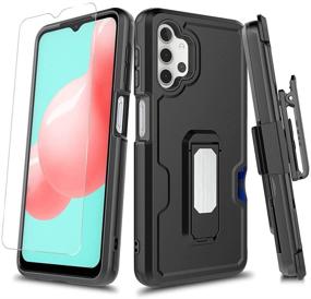 img 4 attached to 📱 Eclipse Legend Cases for Samsung Galaxy A32 5G: Tempered Glass, Kickstand, Belt Clip & Car Mount (Black)
