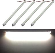 🚗 ampper 12v 48 leds interior light bar, 14-inch 9.6w strip light for car van rv boat trailers lorries lwb and home indoor use - pack of 4 (with on/off switch, white) logo