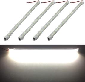 img 4 attached to 🚗 Ampper 12V 48 LEDs Interior Light Bar, 14-inch 9.6W Strip Light for Car Van RV Boat Trailers Lorries LWB and Home Indoor Use - Pack of 4 (With On/Off Switch, White)