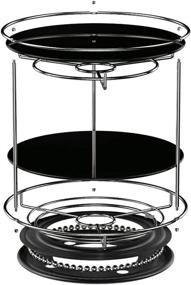 img 2 attached to 🔄 Black Tempered Glass 360 Rotating Makeup Organizer: 2 Tier Tray Vanity Skincare Holder with Lazy Susan Feature - Perfect for Perfumes, Brushes, and Cosmetics - Vintage Storage Solution for Bathroom Dresser