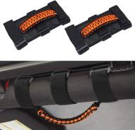 🍊 joytutus grab handles for wrangler - 2 pack roll bar grab handles grip handle, 3 strap design - wrangler accessories jk jku jl jlu tj lj 1997 to 2021 & gladiator (orange) logo