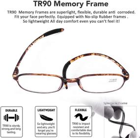 img 2 attached to 👓 Enhance Your Screen Time Comfort with AQWANO 4 Pack Computer Reading Glasses, Blue Light Blocking & UV Protection Readers for Women and Men +2.0