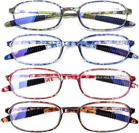 img 4 attached to 👓 Enhance Your Screen Time Comfort with AQWANO 4 Pack Computer Reading Glasses, Blue Light Blocking & UV Protection Readers for Women and Men +2.0