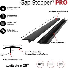 img 3 attached to 🔥 Gap Stopper Pro - 21" Black Silicone Set of 2 - Professional Grade, FDA Heavy 8.6 oz - Cover Stove & Countertop Gap Effectively