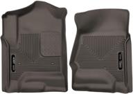 🏞️ husky liners - 53110 chevrolet silverado/gmc sierra 1500 front floor mats cocoa: 2014-2019 models logo