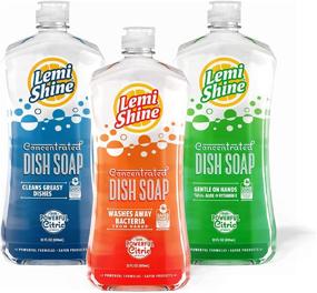 img 1 attached to Lemi Shine Natural Concentrated Liquid Dish Soap: Hard Water Stain Remover, Gentle On Hands, Fresh Lemon Scent - 22 Fluid Ounces (Pack of 3)