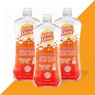 lemi shine natural concentrated liquid dish soap: hard water stain remover, gentle on hands, fresh lemon scent - 22 fluid ounces (pack of 3) logo