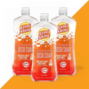 img 4 attached to Lemi Shine Natural Concentrated Liquid Dish Soap: Hard Water Stain Remover, Gentle On Hands, Fresh Lemon Scent - 22 Fluid Ounces (Pack of 3)